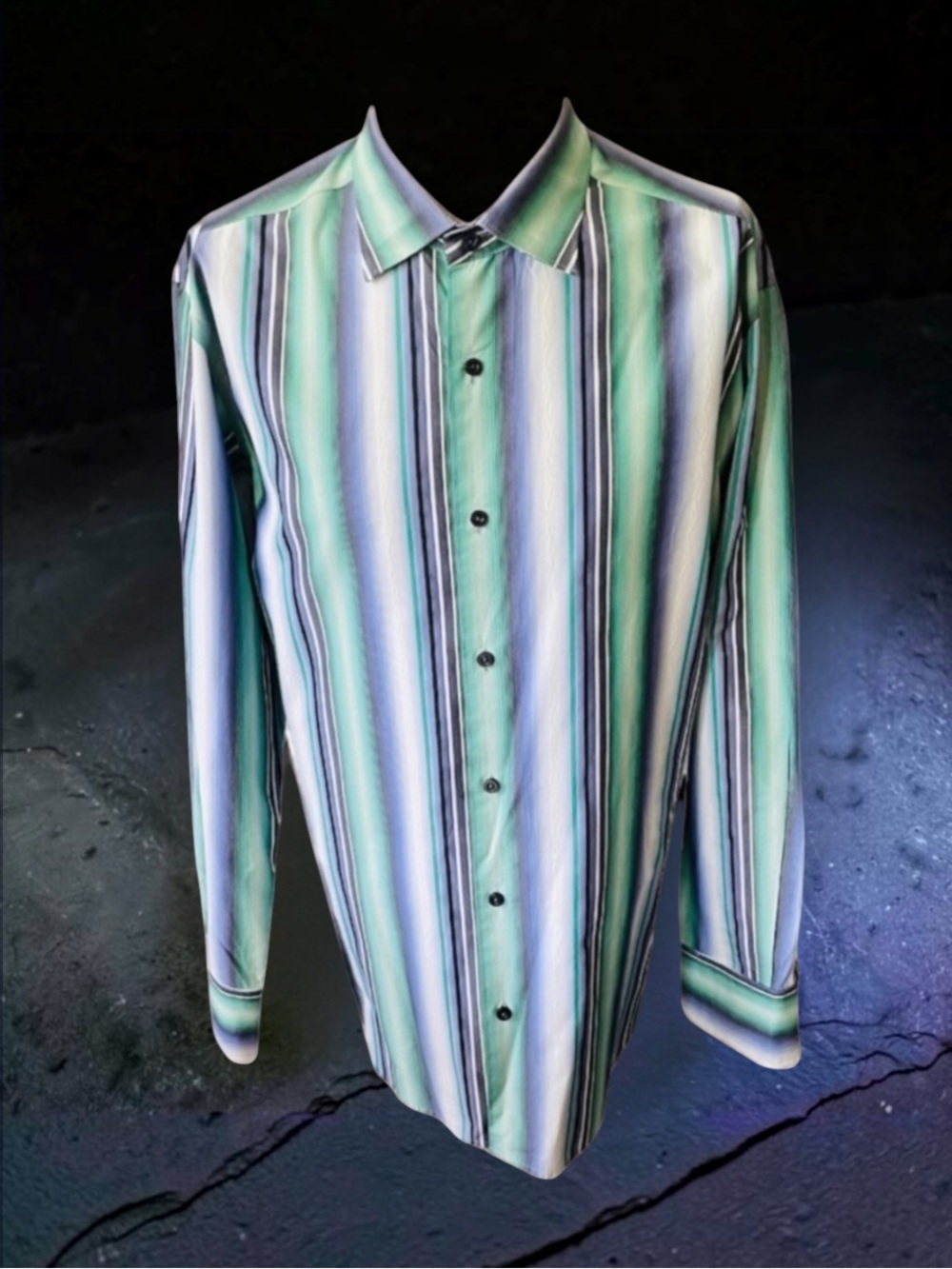 TOMMY BAHAMA Silk Cotton Striped Shirt Size Medium